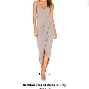 Cocktail Draped Dress in Grey by Shona Joy